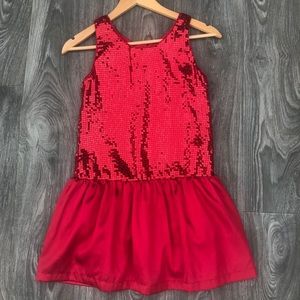 Joe Fresh Red Sequin Low Waist Pleated Dress XL 14